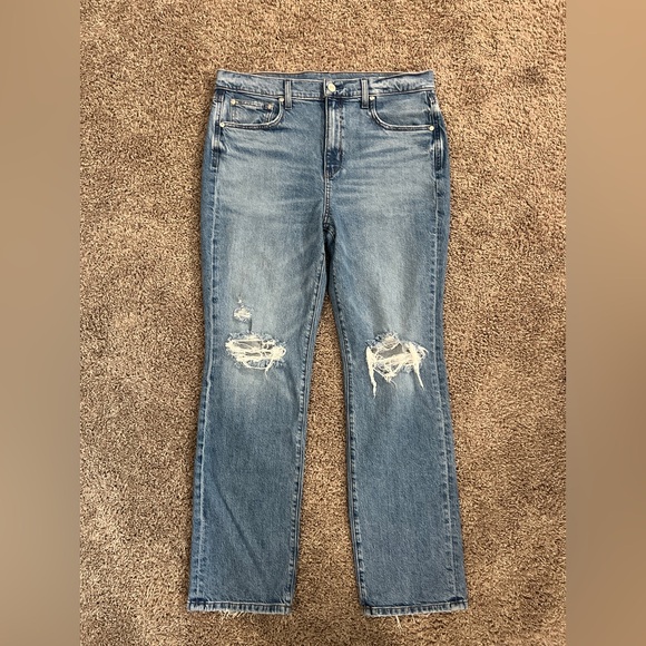AYR The LaLa Distressed Straight Blue Jeans - Women’s 32 - Picture 2 of 6